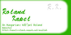 roland kapel business card